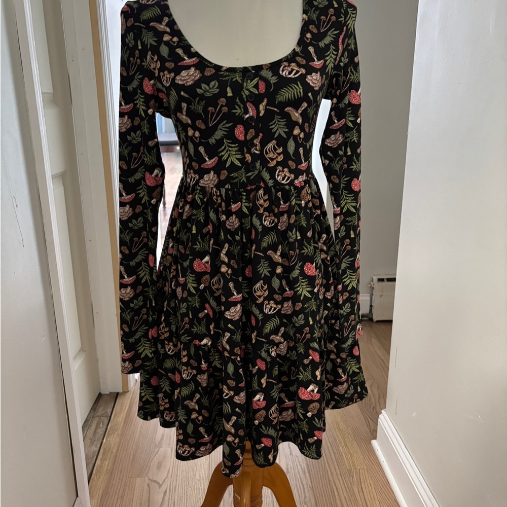 Hot Topic Mushroom Skater Fit and Flare Dress